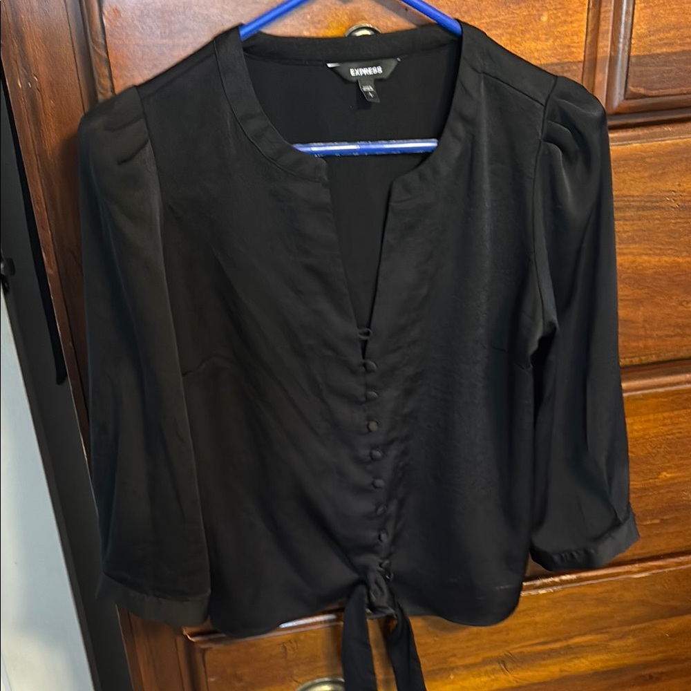 Express Black Button-Down 3/4 sleeves sz S